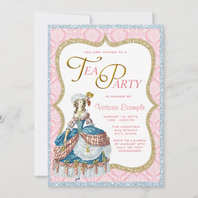 Marie Antoinette Tekaffe Inbjudningar (Framsida)