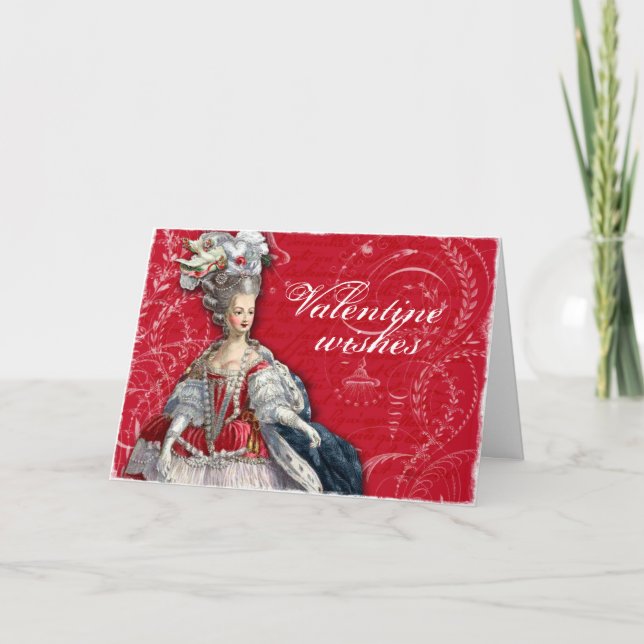 Marie Antoinette Valentine Flourish Helgkort (Framsida)