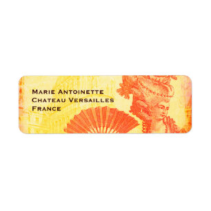Marie Antoinette & Versailles orange Returadress Etikett