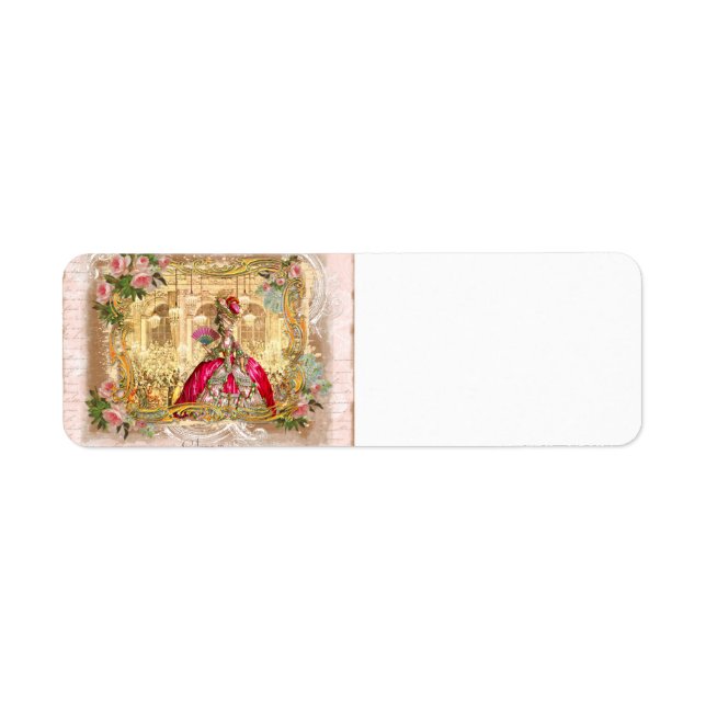Marie Antoinette Versailles Party i Rosa Returadress Etikett (Framsidan)