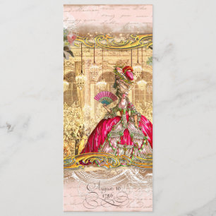 Marie Antoinette Versailles Party Rosa Inbjudninga Inbjudningar