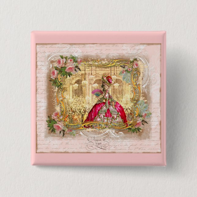 Marie Antoinette Versailles Party Rosa Knapp (Framsida)