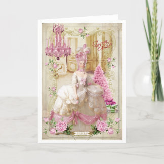 Marie Antoinette Versailles Pink Christmas Card Helgkort