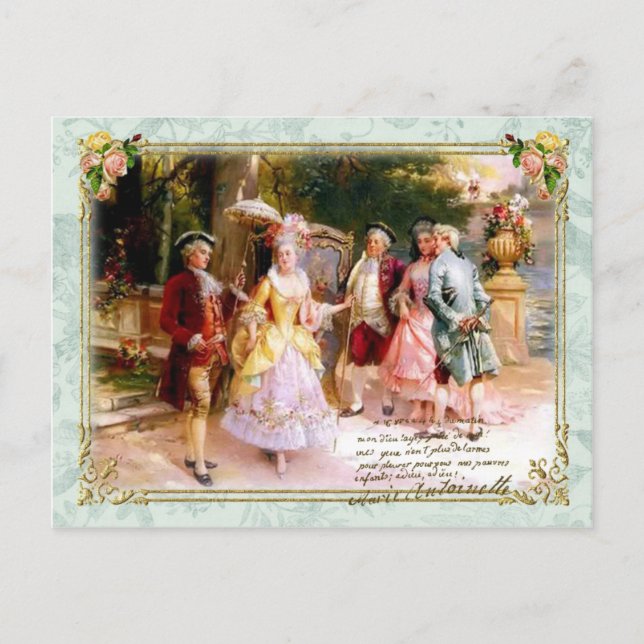 Marie Antoinette Versailles trädgård vykort (Framsida)