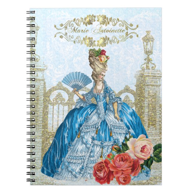 Marie Antoinette Verseilles Blue notebook Anteckningsbok Med Spiral (Framsidan)