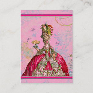 Marie Antoinette vid Rosa med Peacock Visitkort