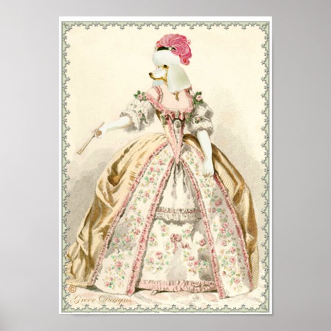 Marie Antoinette White Pudel Costume Skriv ut Poster (Framsidan)