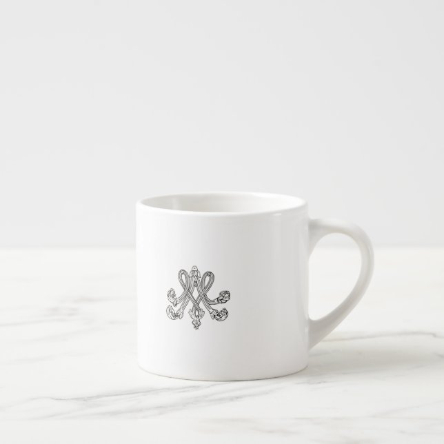Marie Antoinette – white Royal Monogram Monogramme Espressomugg (Höger)