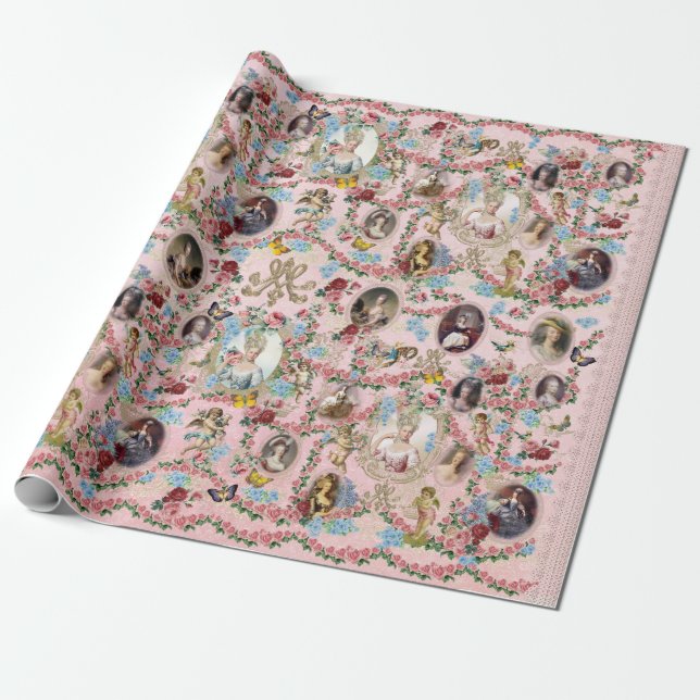 Marie Antoinette Wrapping Paper Rose of Versailles Presentpapper (Utrullad)