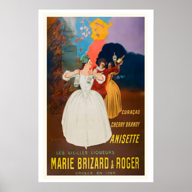 Marie Brizard and Roger Anisette Cherry Brandy and Poster (Framsidan)