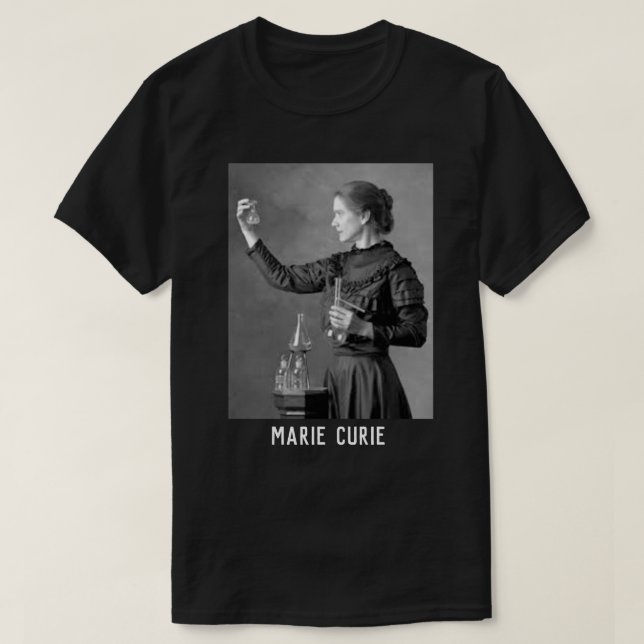 marie curie är en fysiksvart elegant tshirt t shirt (Design framsida)