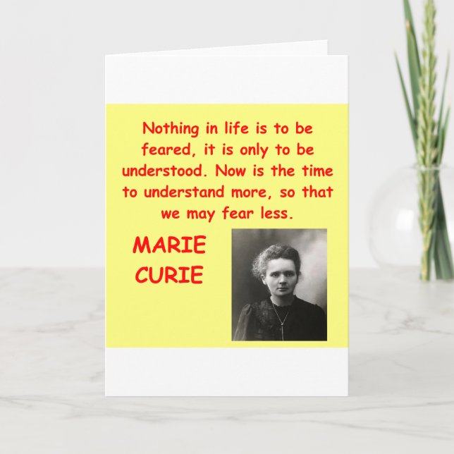 Marie Curie-citat Kort (Framsida)