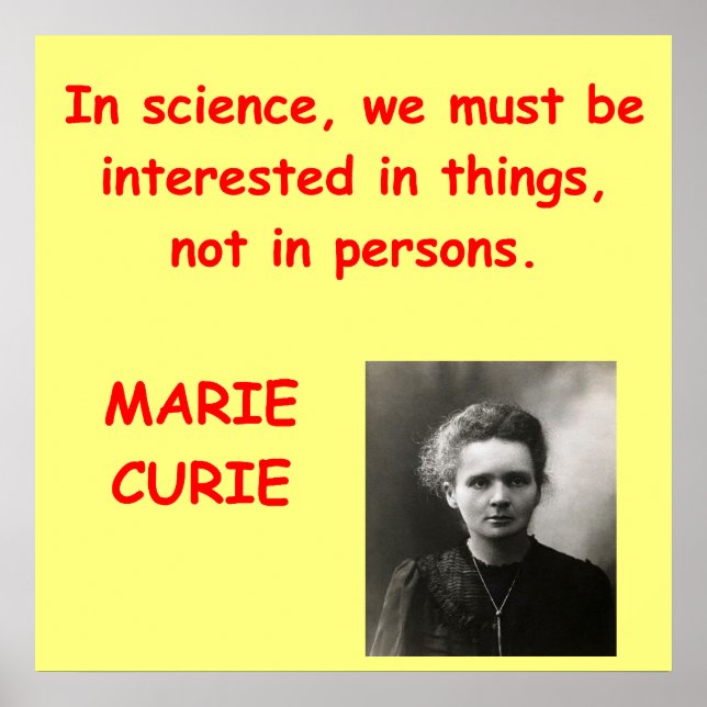 Marie Curie-citat Poster (Framsidan)