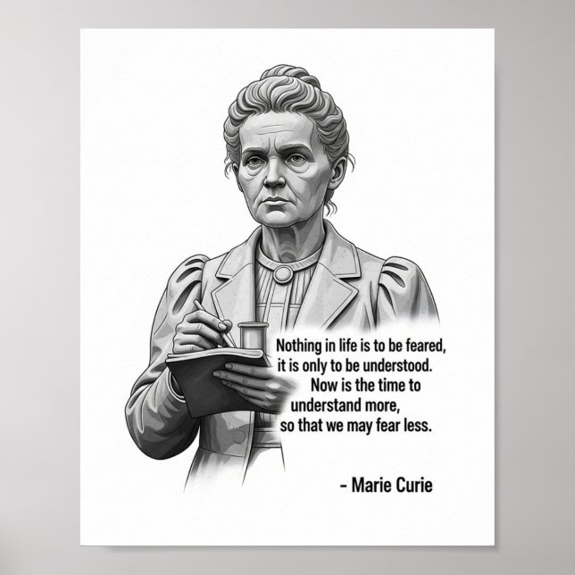 Marie Curie Inspirerande Vetenskaplig Affisch – Pi (Framsidan)
