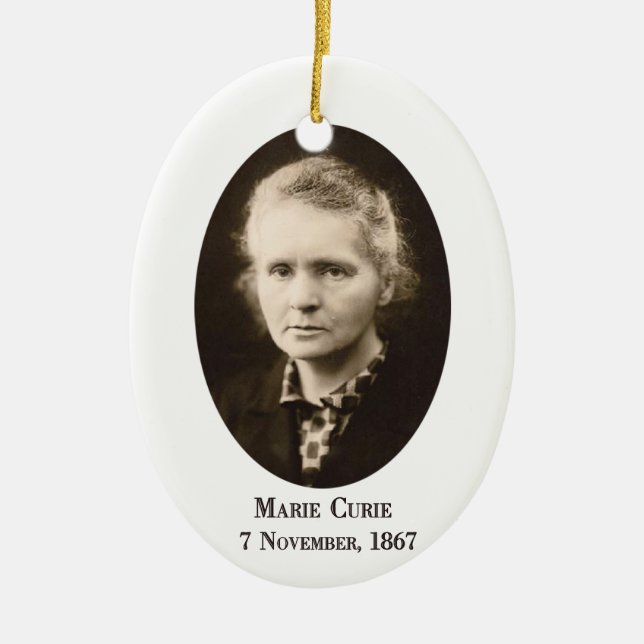 Marie Curie Julgransprydnad Keramik (Framsidan)