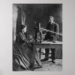 Marie Curie med make Poster