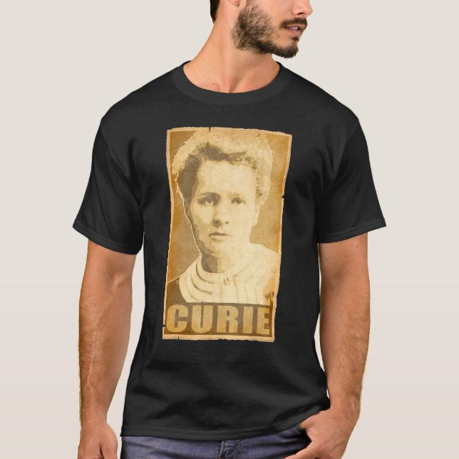 Marie Curie Torn Propaganda Poster T Shirt (Framsida)