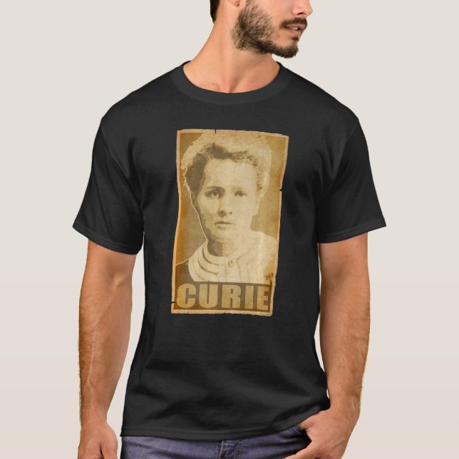 Marie Curie Torn Propaganda Poster T Shirt (Framsida)