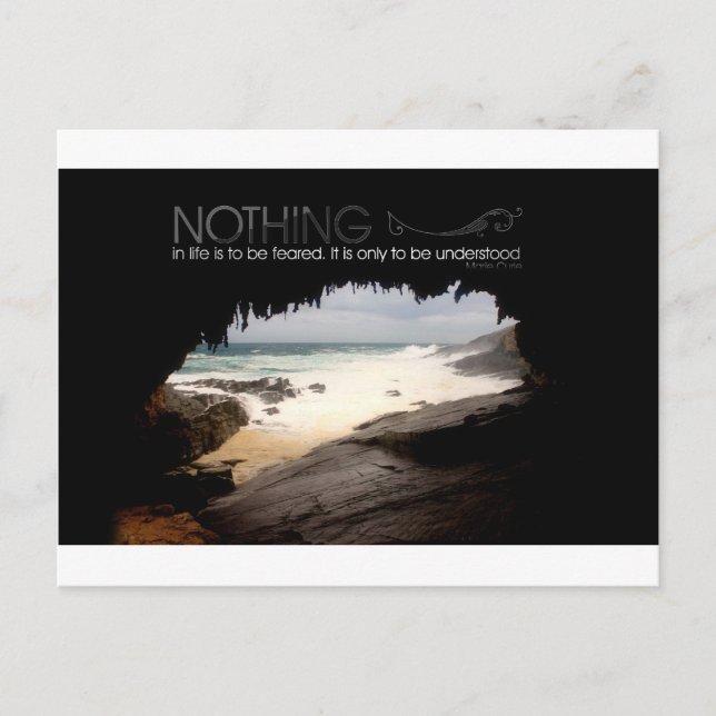 Marie Curies inspirationcitat Vykort (Framsida)