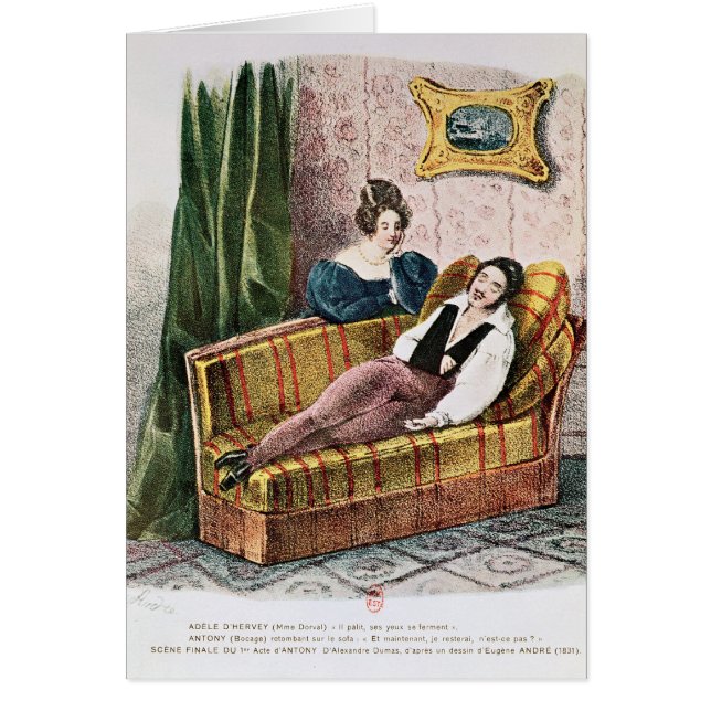 Marie Dorval i rollen av den Adele d'Herveyen Hälsningskort (Framsidan)
