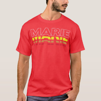 Marie Förnamn Rolig Vintage Solnedgång Marie pojke T Shirt