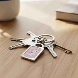 Marie Keychain Rektangulärt Silverfärgad Nyckelring