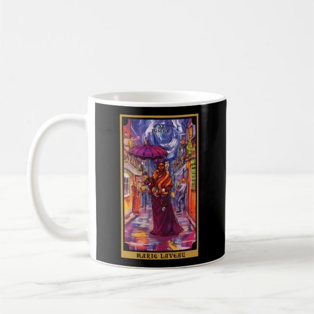 Marie Laveau Justice Tarot Card Voodoo Witch New O Kaffemugg (Vänster)