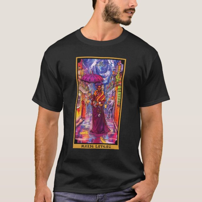 Marie Laveau Justice Tarot Card Voodoo Witch New O T Shirt (Framsida)