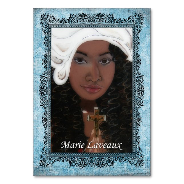 Marie Laveaux Prayer Card Bordsnummer (Framsidan)