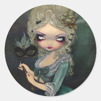 "Marie Masquerad" Sticker Runt Klistermärke
