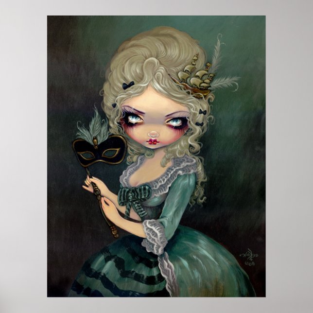 Marie Masqueralowbrow gothic Rococo Art Skriv ut Poster (Framsidan)