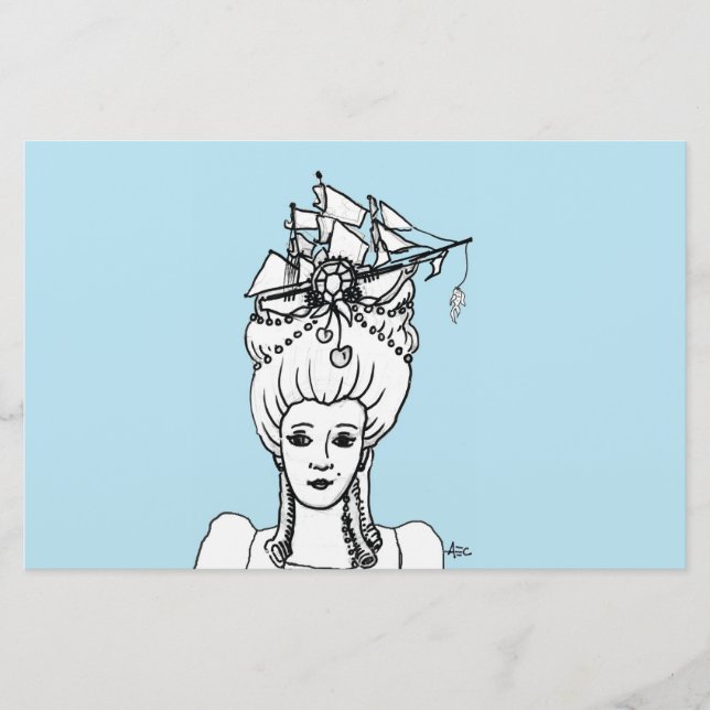 Marie vid den nyckfulla brevpapperet för hav brevpapper (Framsida)