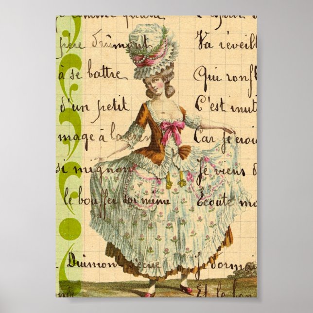 Marie, Vintage Dam Digital Art Poster (Framsidan)