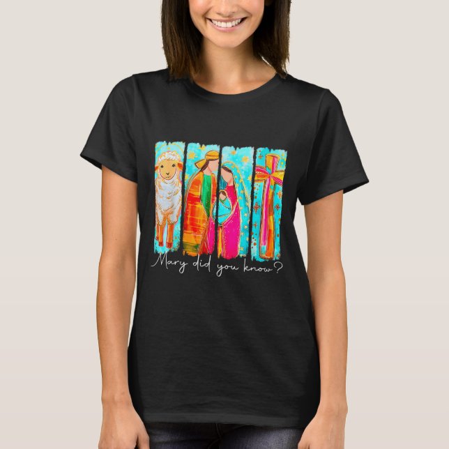 Marie Visste Du Födelsekonst För Julälskare T Shirt (Framsida)