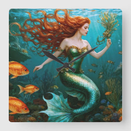 "Marielle" - Sjöjungfrun "Bevacker Dancing" Fyrkantig Klocka