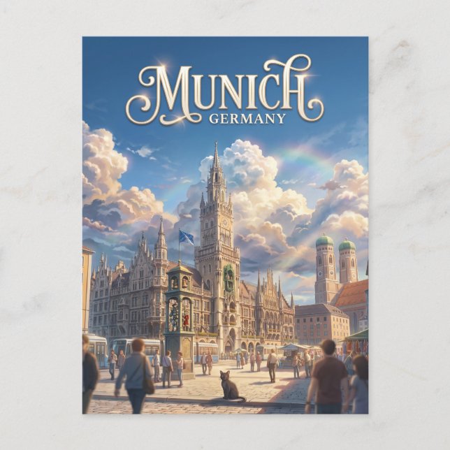 Marienplatz, München Tyskland Vykort (Framsida)