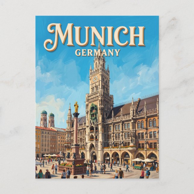 Marienplatz München Tyskland Vykort (Framsida)
