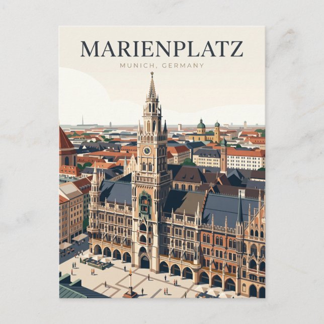 Marienplatz München Tyskland Vykort (Framsida)
