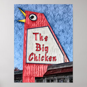 Marietta Georgia Big Chicken restaurangmålning Poster