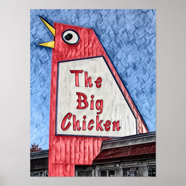 Marietta Georgia Big Chicken restaurangmålning Poster (Framsidan)