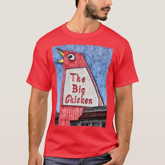 Marietta Georgia Big Chicken restaurangmålning T Shirt (Framsida)