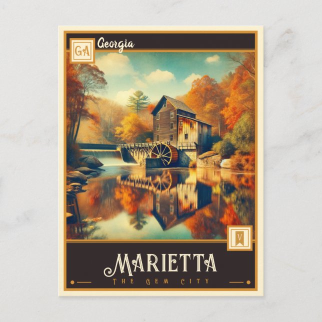 Marietta, Georgien | VINTAGE Vykort (Framsida)