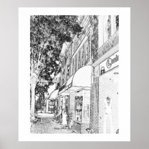 Marietta kvadrerar shoppar townen kvadrerar liten poster