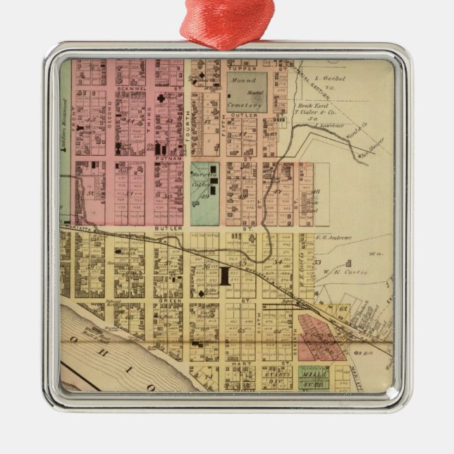 Marietta Ohio Julgransprydnad Metall (Framsidan)