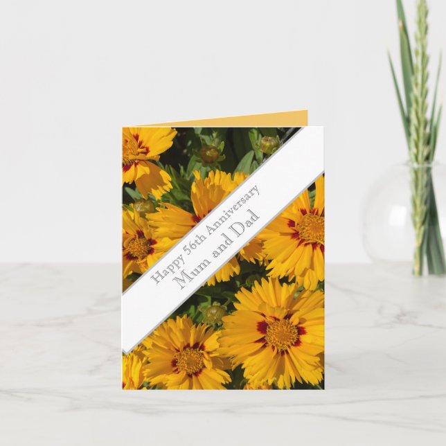 Marigold 56:e Bröllop-årsdagen Kort (Framsida)
