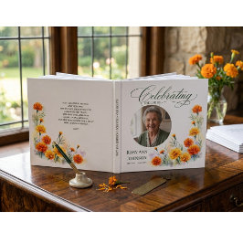 Marigold Begravningsgäst Minnesbok Med Foto Gästböcker