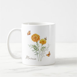 Marigold Birth Month Flower Kaffemugg