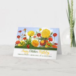 Marigold Birthday Garden i oktober Kort