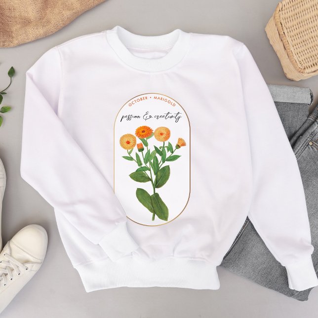 Marigold Birthday T Shirt (Birth Flower Month October Marigold Birthday Sweatshirt)