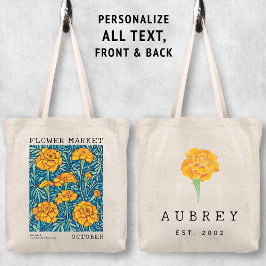 Marigold-Blommigt oktober: Namn Tygkasse